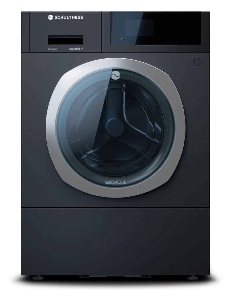 Schulthess Waschmaschine Aquaforce+, Türbandung links, Mehrfamilienhaushaltsgerät, Titan-Rock
