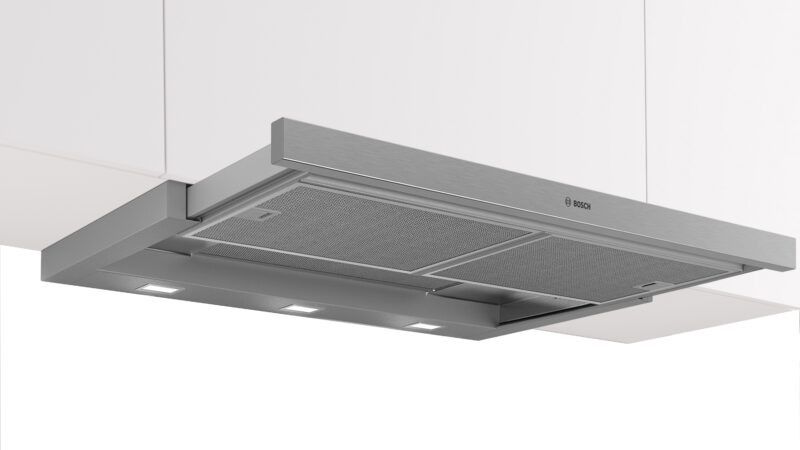 Bosch Serie 4, Flachschirmhaube, 90 cm, Silbermetallic, Griffleiste optional (DFS097A51)