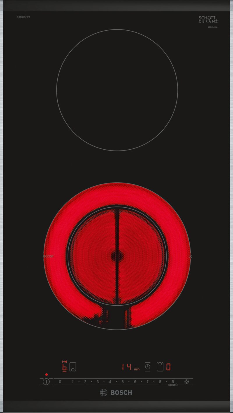 Bosch Serie 6, Domino-Kochfeld, Elektro, 30 cm, Facetten-Design (PKF375FP2E)