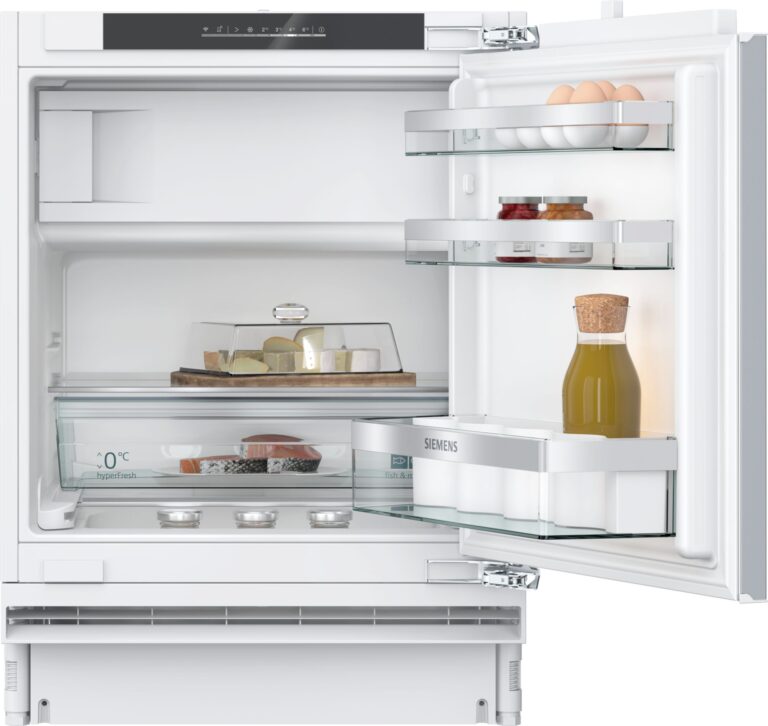 Siemens iQ500, Unterbau-Kühlschrank mit Gefrierfach, 82 x 60 cm, Flachscharnier mit Softeinzug (KU22LACD0H)