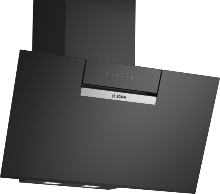 Bosch Serie 4, Wandhaube, 80 cm, Klarglas schwarz bedruckt (DWK87FN60)