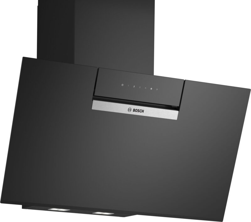 Bosch Serie 4, Wandhaube, 80 cm, Klarglas schwarz bedruckt (DWK87FN60)
