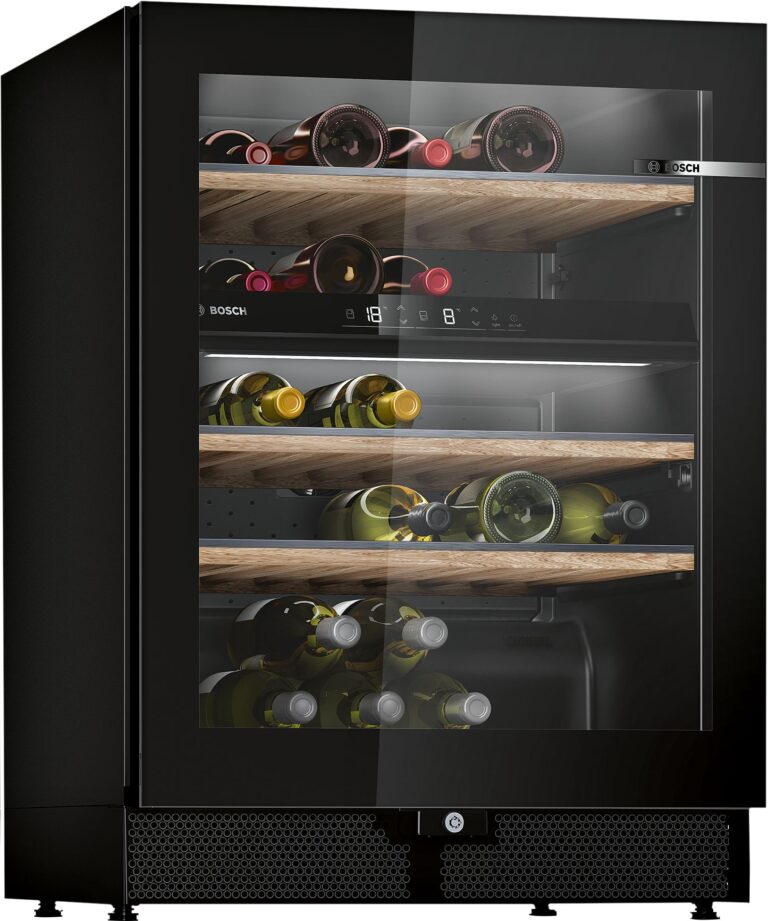 Bosch Serie 6, Weinkühlschrank mit Glastür, 82 x 60 cm, rechts (KWK16ABGB)