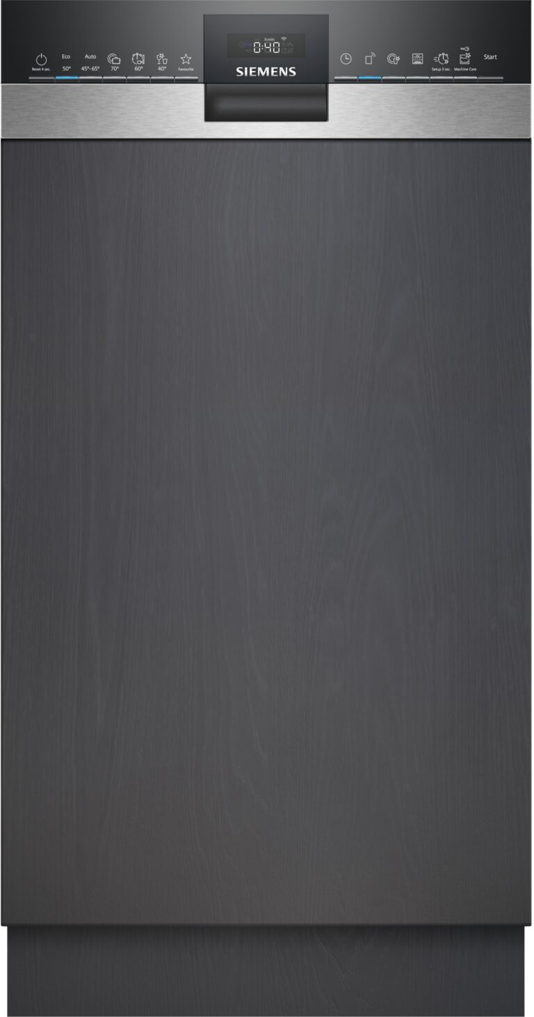 Siemens iQ500, Teilintegrierter Geschirrspüler, 45 cm, Edelstahl, Zeolith-Trocknen (SR55ZS10ME)