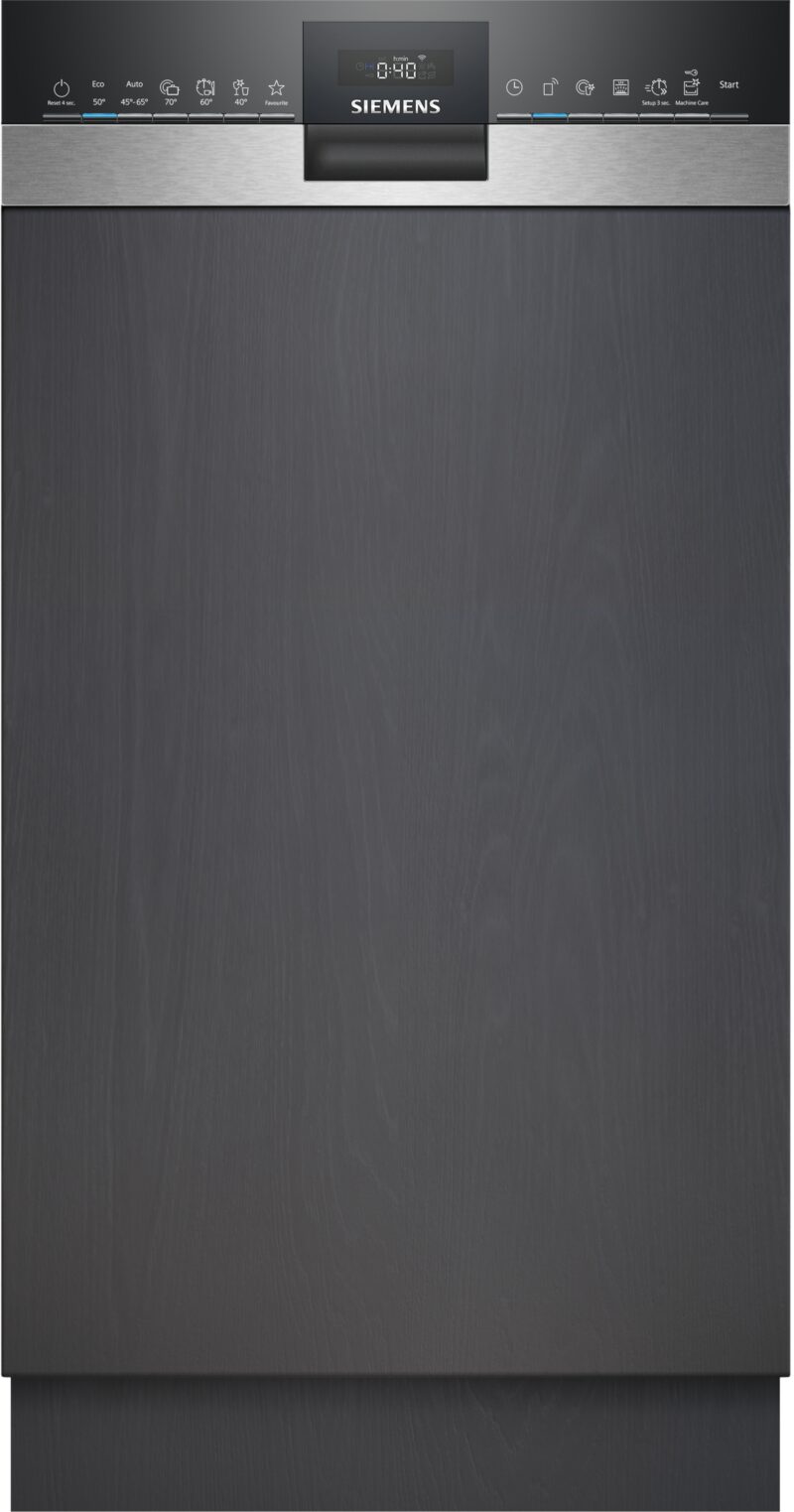 Siemens iQ500, Teilintegrierter Geschirrspüler, 45 cm, Edelstahl,  Zeolith-Trocknen (SR55ZS10ME)