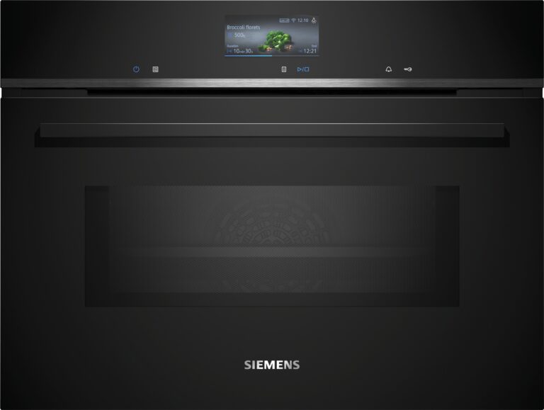 Siemens iQ700, Einbau-Kompaktbackofen mit Mikrowellenfunktion, 60 x 45 cm, Schwarz (CM776GKB1)