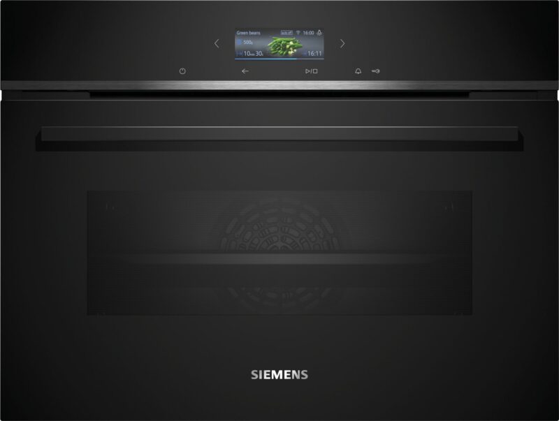 Siemens iQ700, Einbau Kompaktbackofen, 60 x 45 cm, Schwarz (CB734G1B1)