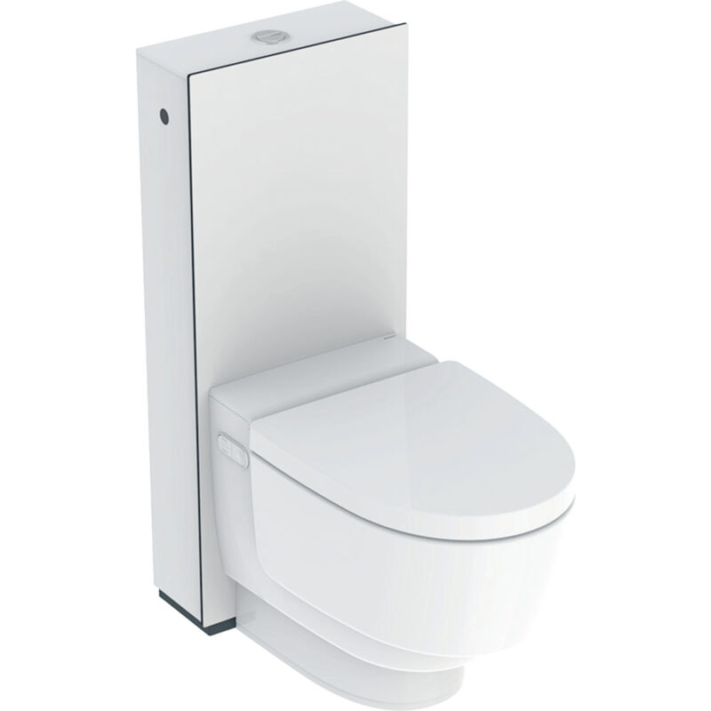 Geberit Dusch WC AquaClean Mera Classic WC-Komplettanlage Stand-WC: weiss-alpin, Hochdruck-Schichtstoffplatte weiss (146.240.11.1)