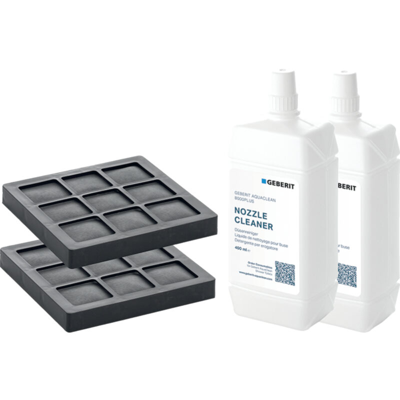 Set Aktivkohlefilter und Düsenreiniger für Geberit AquaClean WC-Komplettanlagen (2 St.)
