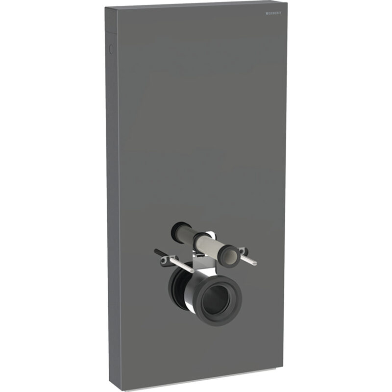 Geberit Monolith Sanitärmodul für Wand-WC, 101 cm, Frontverkleidung aus Glas: Glas lava, Aluminium schwarzchrom