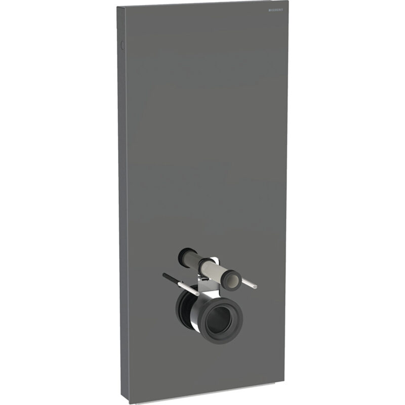 Geberit Monolith Plus Sanitärmodul für Wand-WC, 114 cm, Frontverkleidung aus Glas: Glas lava, Aluminium schwarzchrom