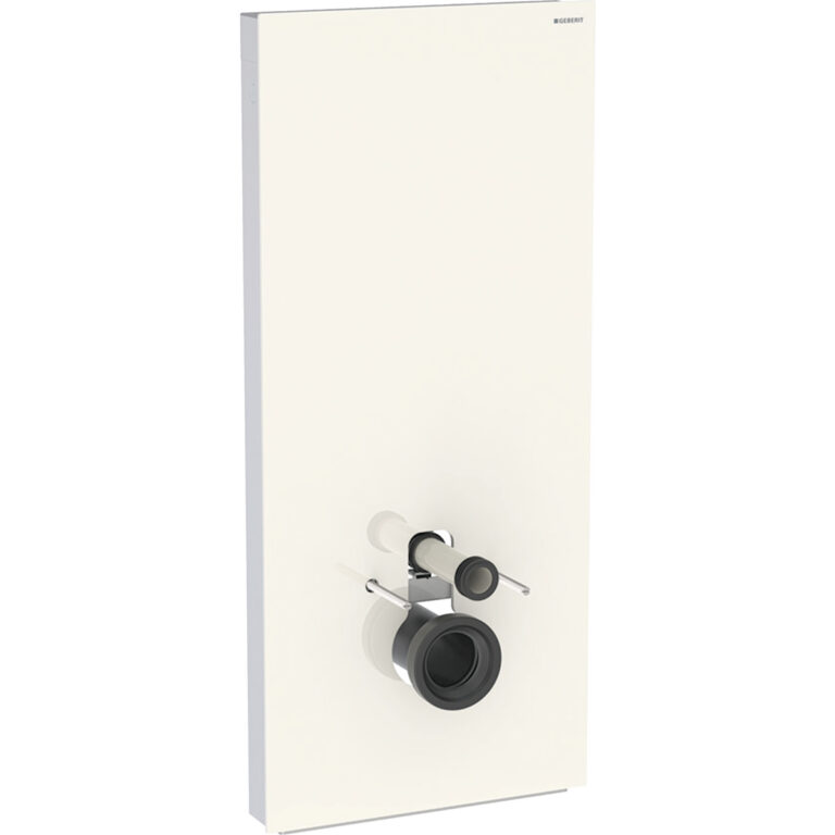 Geberit Monolith Plus Sanitärmodul für Wand-WC, 114 cm, Frontverkleidung aus Glas: Glas sand-grau, Aluminium