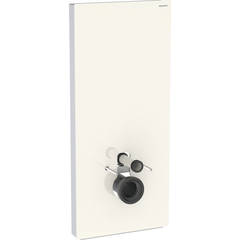 Geberit Monolith Plus Sanitärmodul für Wand-WC, 114 cm, Frontverkleidung aus Glas: Glas sand-grau, Aluminium