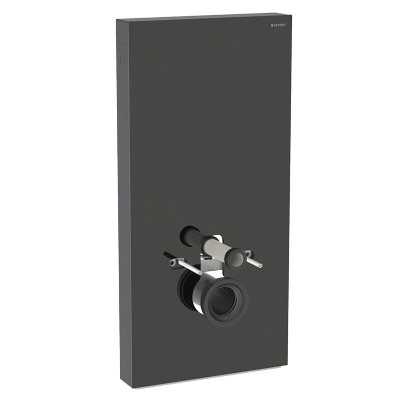 Geberit Monolith Plus Sanitärmodul für Wand-WC, 101 cm, Frontverkleidung aus Glas: Glas schwarz, Aluminium schwarzchrom