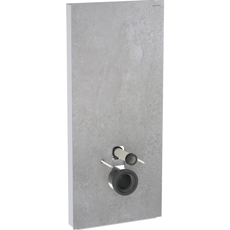Geberit Monolith Sanitärmodul für Wand-WC, 114 cm, Frontverkleidung aus Steinzeug: Steinzeug Betonoptik, Aluminium