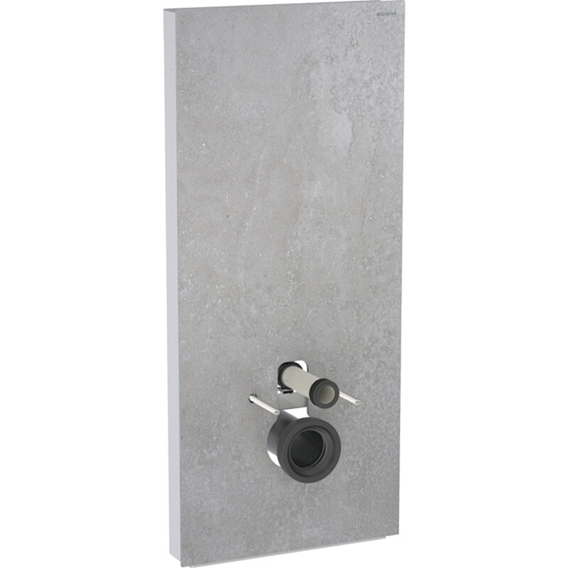 Geberit Monolith Sanitärmodul für Wand-WC, 114 cm, Frontverkleidung aus Steinzeug: Steinzeug Betonoptik, Aluminium