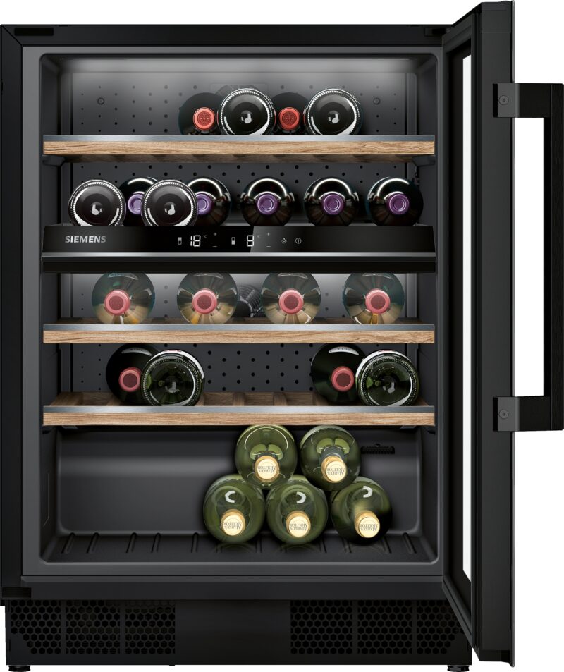 Siemens iQ500, Weinkühlschrank mit Glastür, 82 x 60 cm (KU21WAHG0)