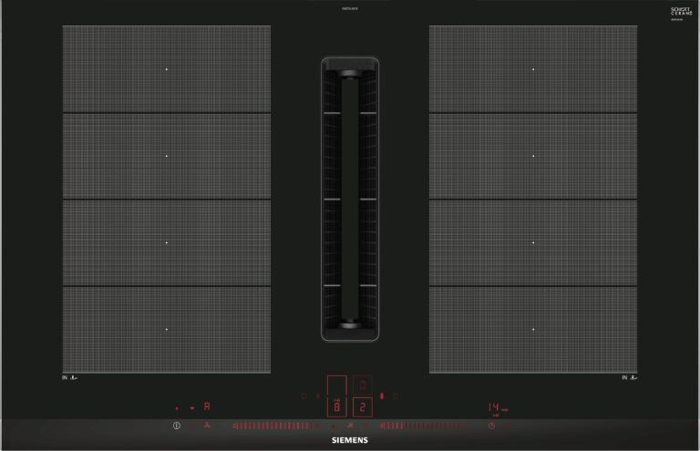 Siemens iQ700, Induktions Kochfeld mit integriertem Dunstabzug, 80 cm, Mit Rahmen aufliegend (EX875LX67E)