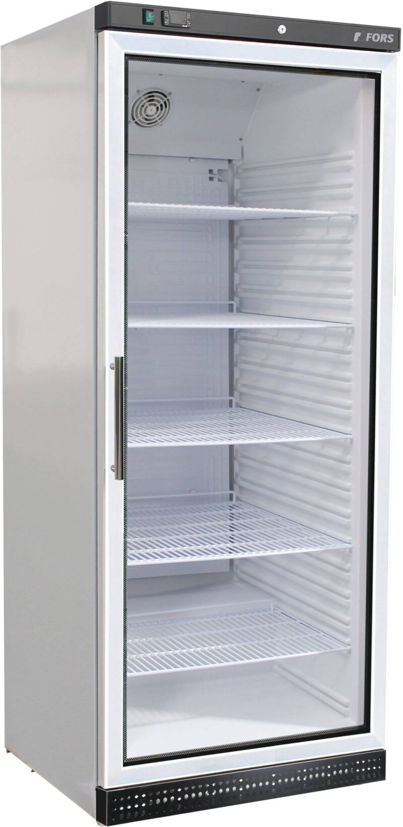 FORS Gastronomie-Kühlschrank, Glastür, weiss, GN 2/1, rechts wechselbar (GUCV6000WG)