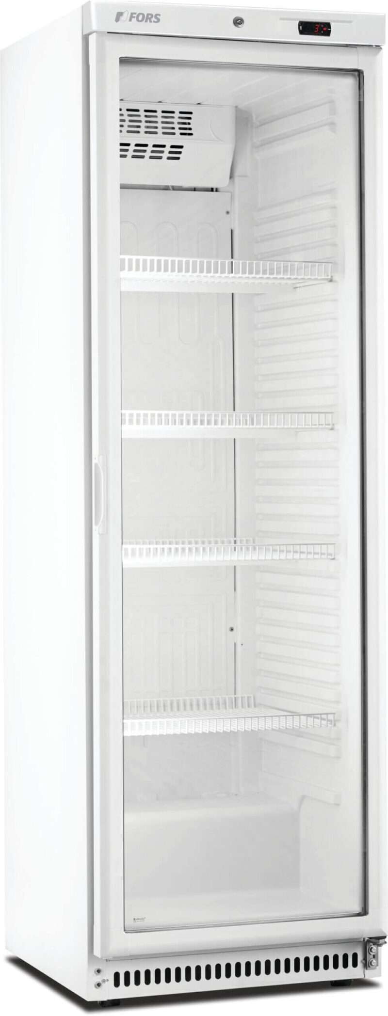 FORS Getränke- & Gewerbe-Kühlschrank, Glastür, weiss, rechts nicht wechselbar (CCV400WG)