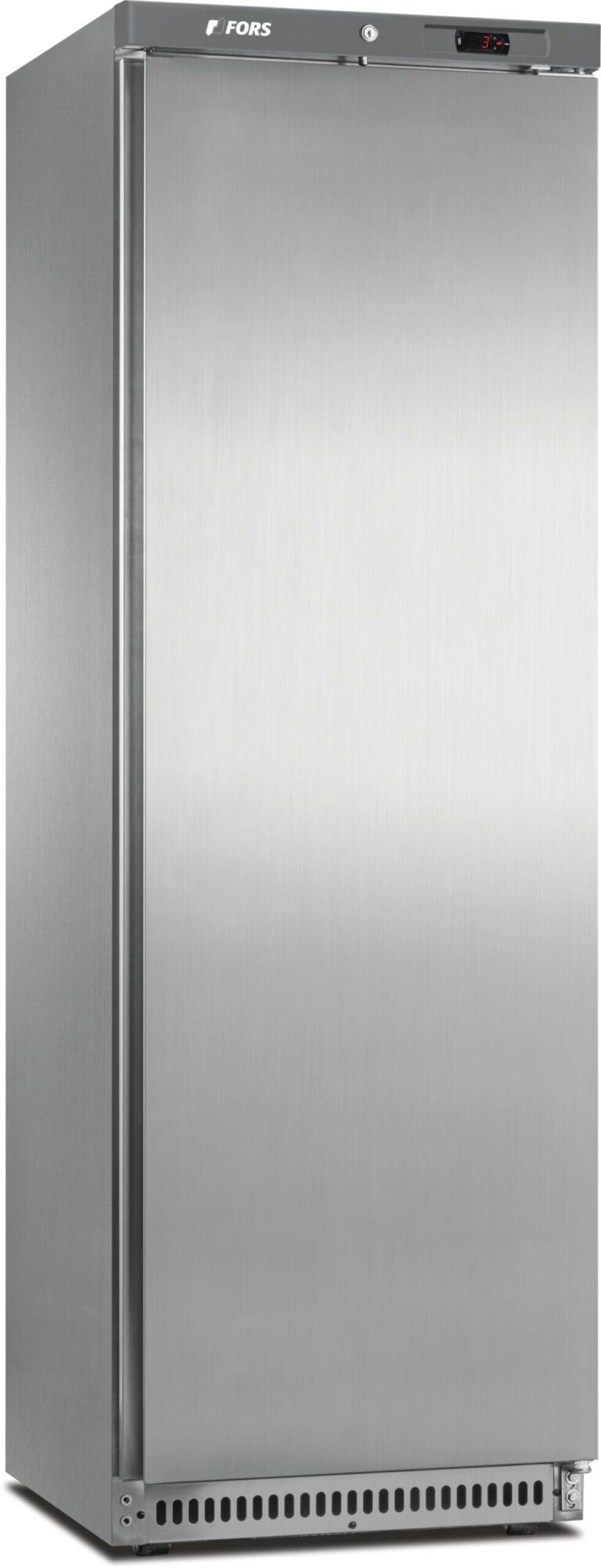 FORS Getränke- & Gewerbe-Kühlschrank, Volltür, Edelstahl, rechts wechselbar (CCV400ES)