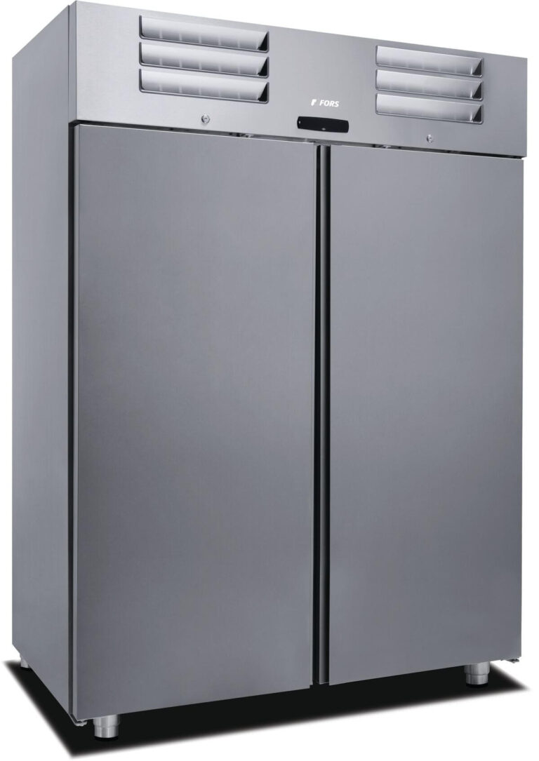 FORS Gastronomie-Kühlschrank, doppelte Volltür, Edelstahl, GN 2/1 (DGCV1400ES)