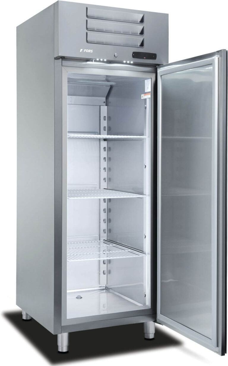 FORS Gastronomie-Kühlschrank, Volltür, Edelstahl, GN 2/1, rechts wechselbar (GCV700ES)