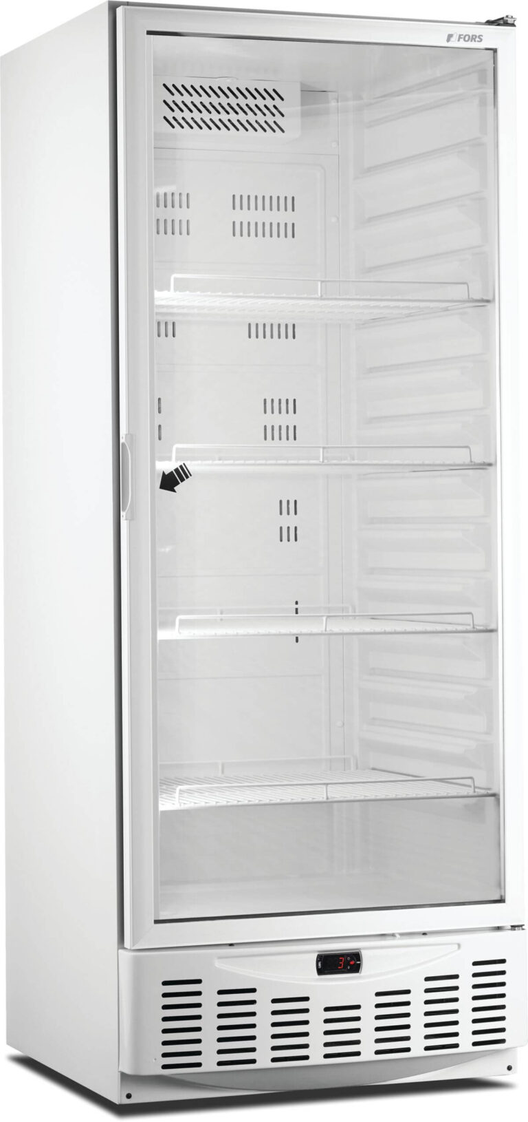 FORS Gastronomie- & Bäckerei-Kühlschrank, Glastür, weiss, GN 2/1 und 600x400, rechts nicht wechselbar (GMCV550WG)