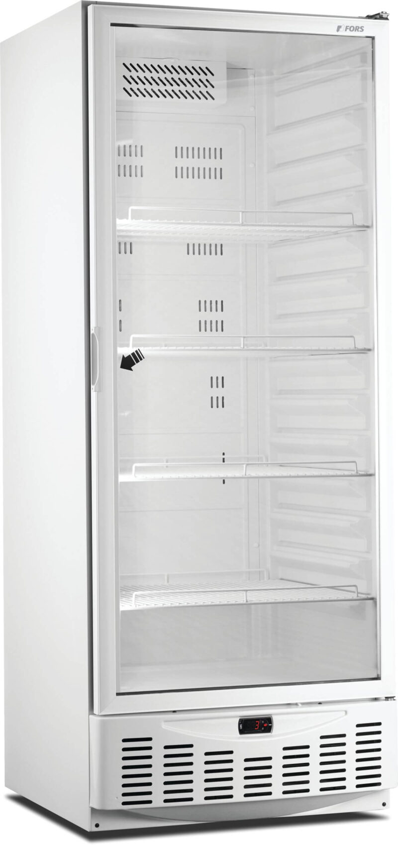FORS Gastronomie- & Bäckerei-Kühlschrank, Glastür, weiss, GN 2/1 und 600x400, rechts nicht wechselbar (GMCV550WG)