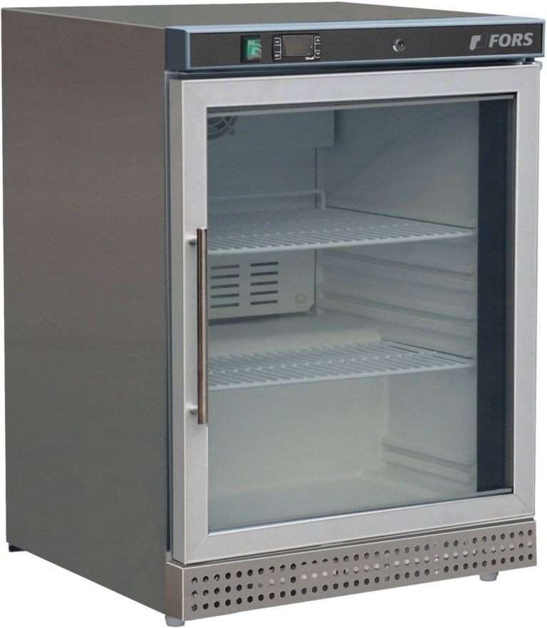 FORS Gewerbe-Gefrierschrank, Glastür, Edelstahl, rechts nicht wechselbar (UFV1200GES)