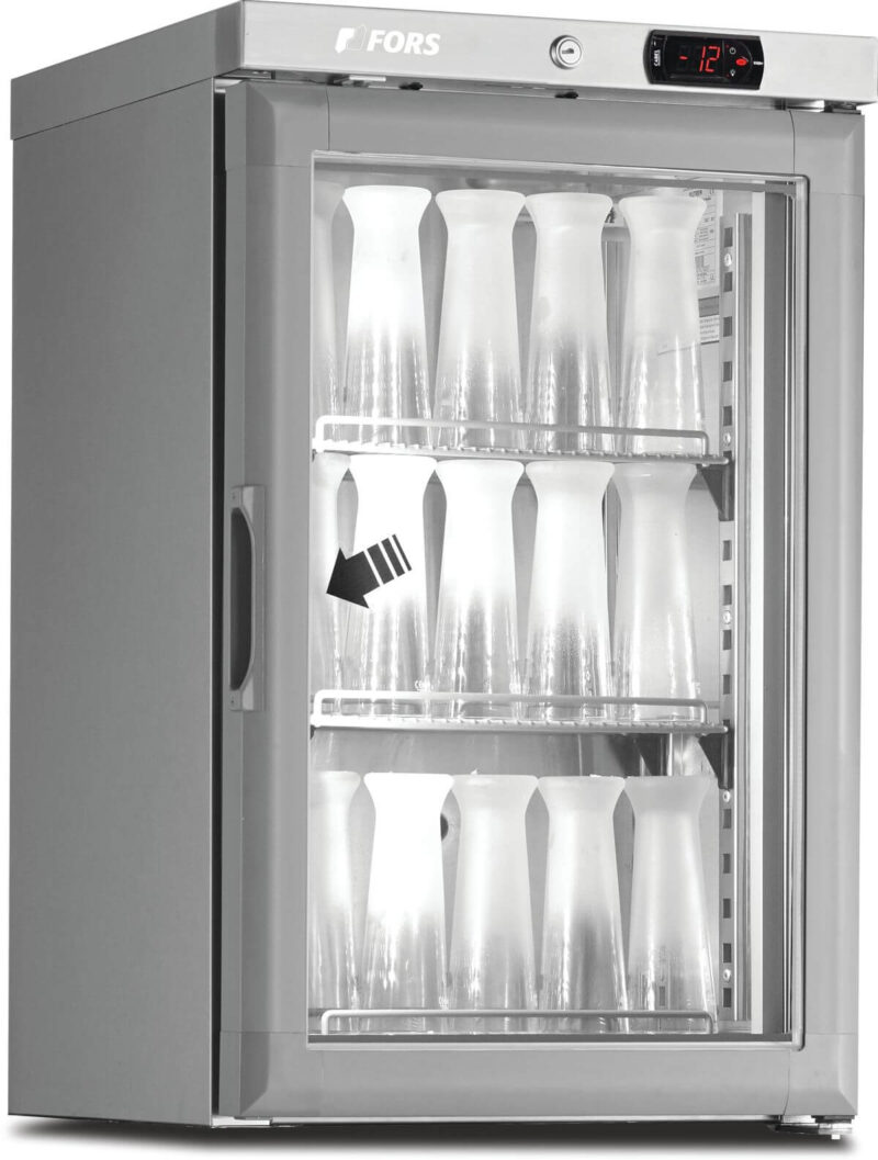 FORS Chiller für Gläser, Glastür, Edelstahl, rechts nicht wechselbar (CFS50GES)