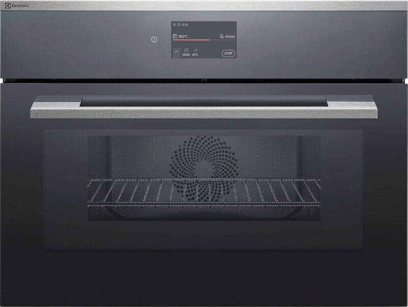 Electrolux Kompakt-Kombi-Mikrowellengerät EB4GL90KCN - Chrom mit Antifingerprint Beschichtung (944005301)