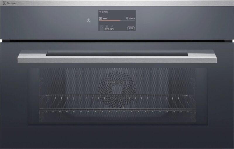 Electrolux Kompakt-Kombi-Mikrowellengerät EB3GL90KCN - Chrom mit Antifingerprint Beschichtung (944005228)
