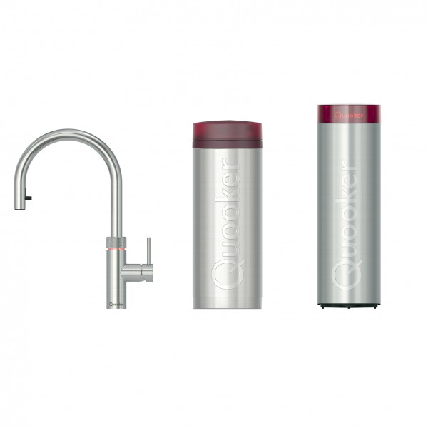Quooker Set – Flex Round Voll-Edelstahl + PRO3 + CUBE