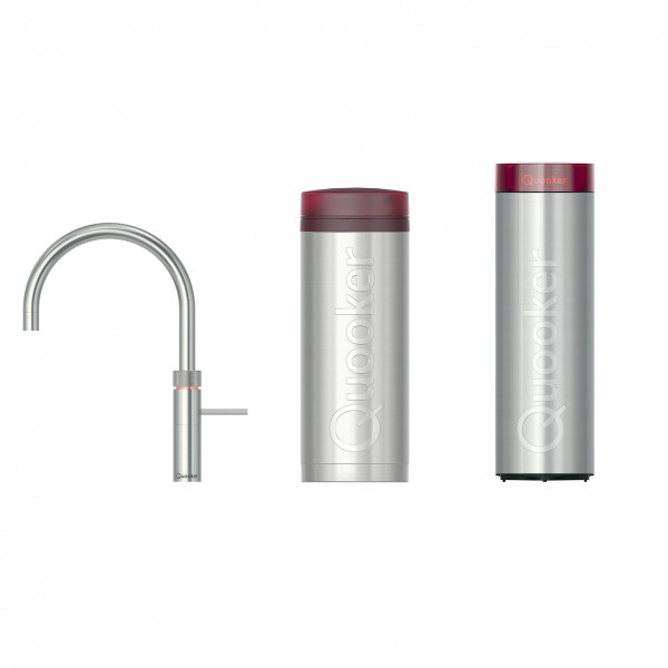 Quooker Set – Fusion Round Voll-Edelstahl + PRO3 + CUBE