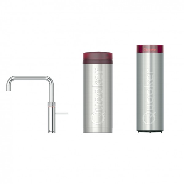 Quooker Set – Fusion Square Voll-Edelstahl + PRO3 + CUBE