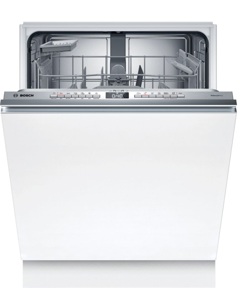 Bosch, Serie 4, Vollintegrierter Geschirrspüler, 60 cm, VarioScharnier für besondere Einbausituationen, XXL (SBH4EAX28E)