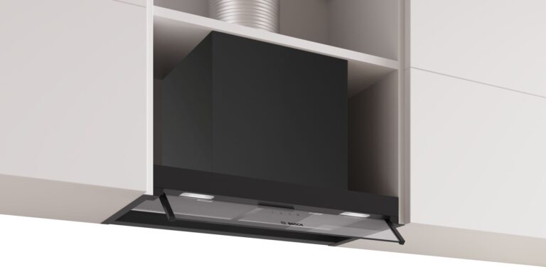 Bosch Serie 4, Integrierte Designhaube, 60 cm, Klarglas, Mattschwarz (DBB65CC60C)