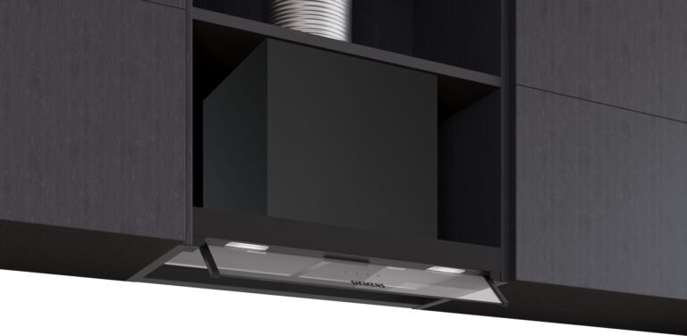 Siemens iQ300, Integrierte Designhaube, 60 cm, Klarglas, Mattschwarz (LJ65BCC60C)