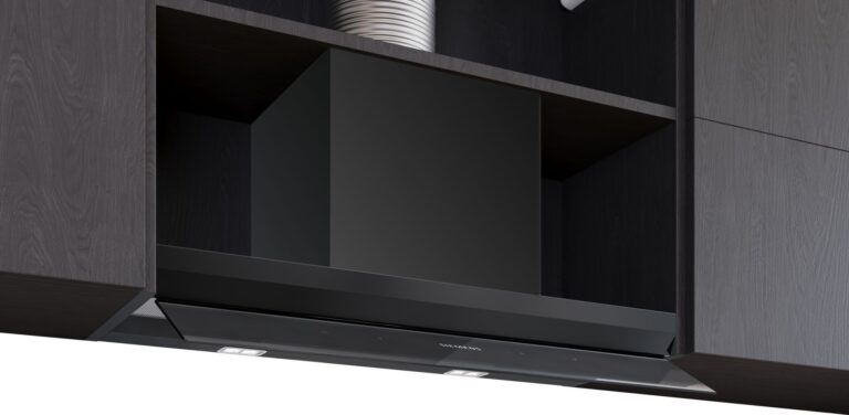 Siemens iQ500, Integrierte Designhaube, 80 cm, Klarglas schwarz bedruckt, Mattschwarz (LJ87BDP60)